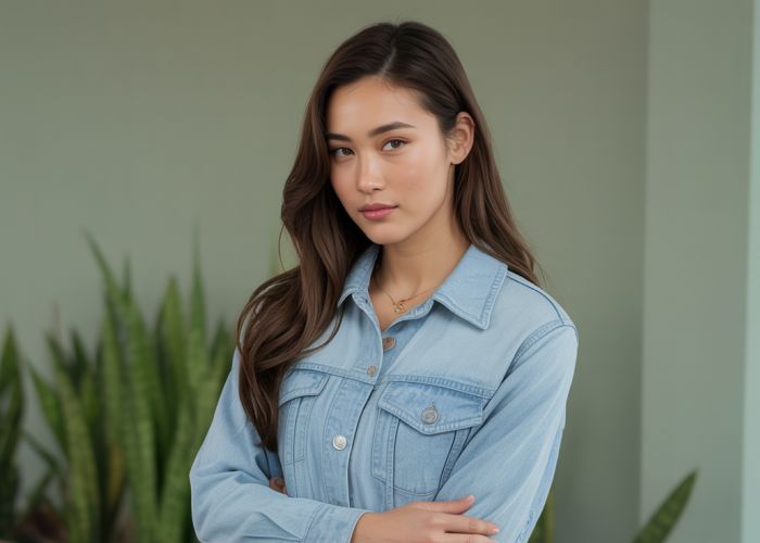Anna Sawai, Japanese-New Zealand actress, looking confident and stylish.