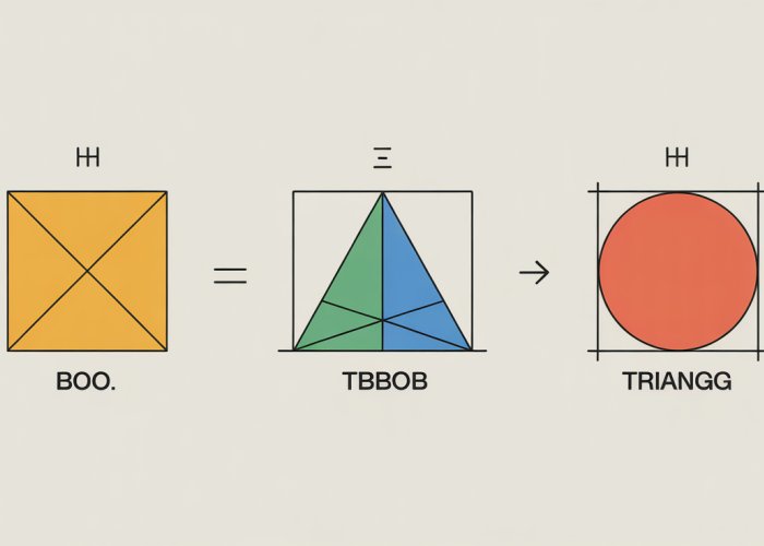 Visual representation of different area calculation formulas: square, rectangle, triangle, and circle.