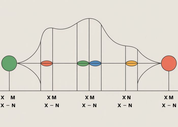 Diagram illustrating Cauchy's Convergence Test showing a sequence converging and the epsilon-N relationship.