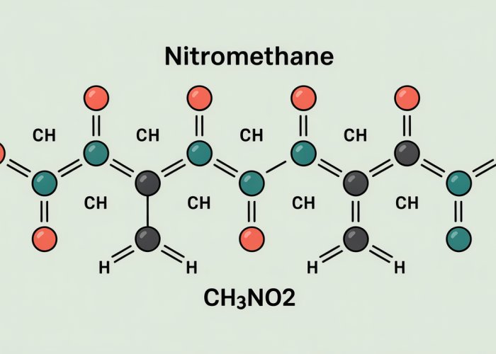 Resonance structures of nitromethane (CH3NO2) showing the movement of electrons and formal charges.