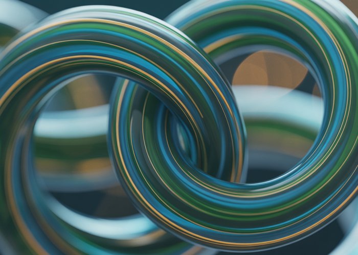 Abstract depiction of a circular loop, representing infinity and interconnectedness.
