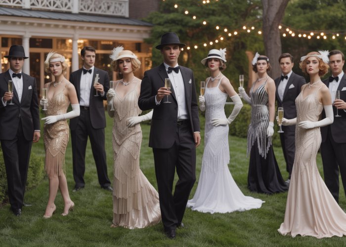Extravagant Gatsby-esque party in East Egg, Long Island.