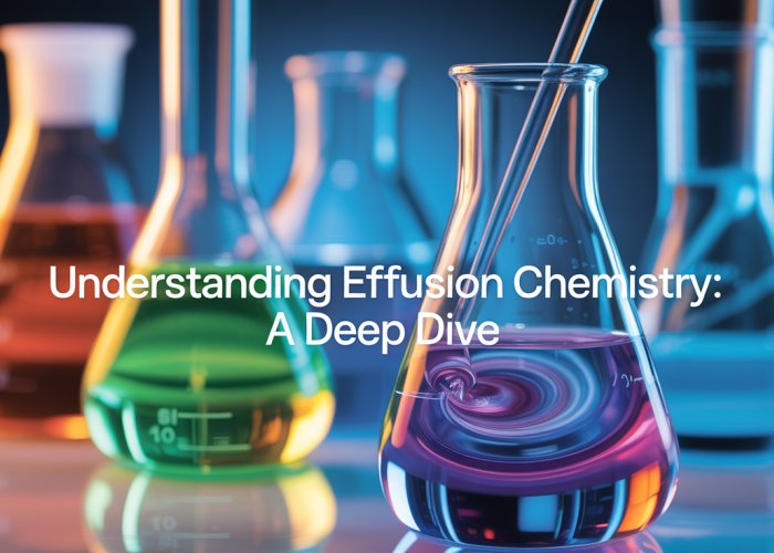 Laboratory flask with colorful liquid, representing the principles of effusion chemistry.