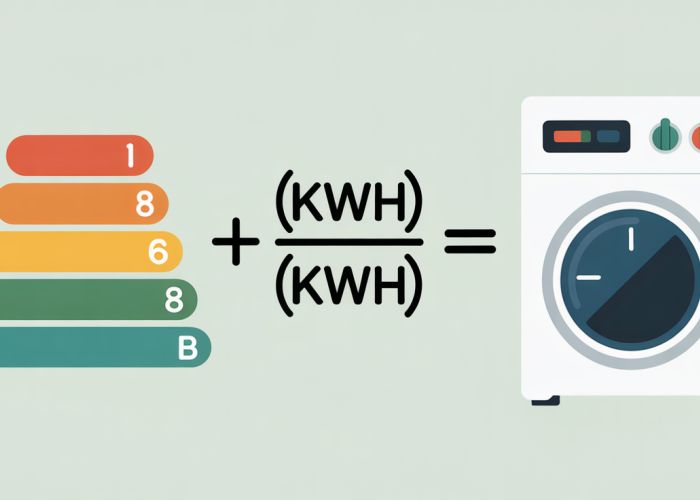 Infographic explaining the kWh calculation: Power (Watts) x Time (Hours) / 1000 = Energy (kWh)