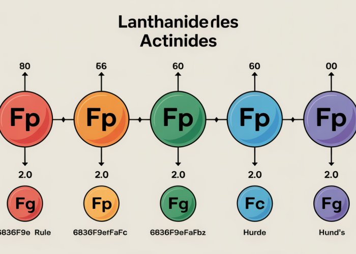 Diagram illustrating the f-orbital filling order and electron configurations for lanthanides and actinides.