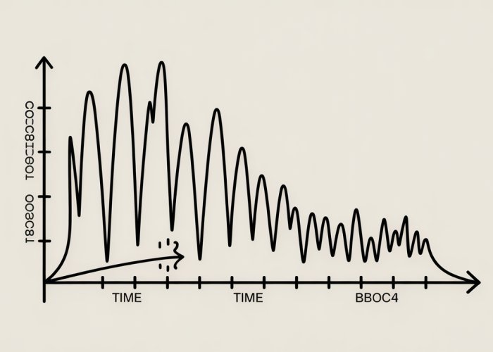 Graph illustrating a first-order process, showing exponential decay of a quantity over time.