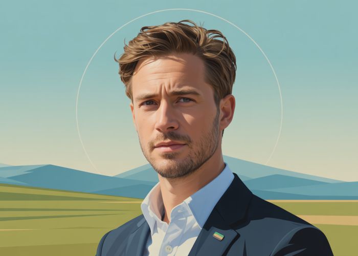Portrait of Florian de Groot, [mention his profession/title, e.g., CEO, innovator, expert] in [mention his field, e.g., AI, technology, business].