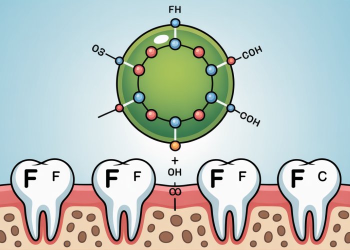 Fluorine atom with seven valence electrons visualized in the outer shell.