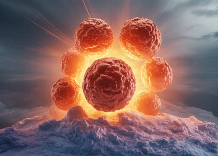 Illustration of highly reactive elements reacting violently with air, producing light and heat.