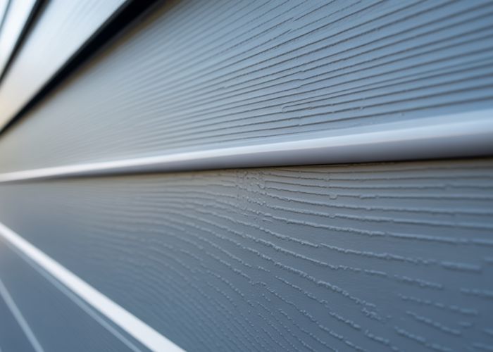 Close up of expertly applied James Hardie caulk on Hardie board siding, demonstrating a smooth and durable seal.