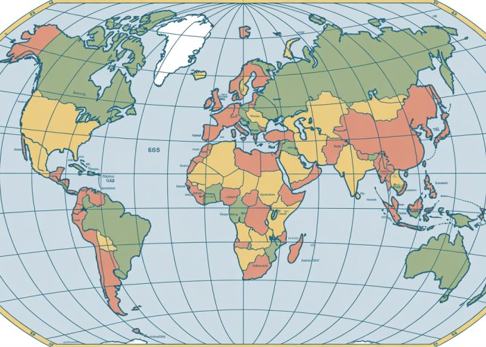 Map showing latitude and longitude lines covering the Earth, illustrating their role in global positioning.