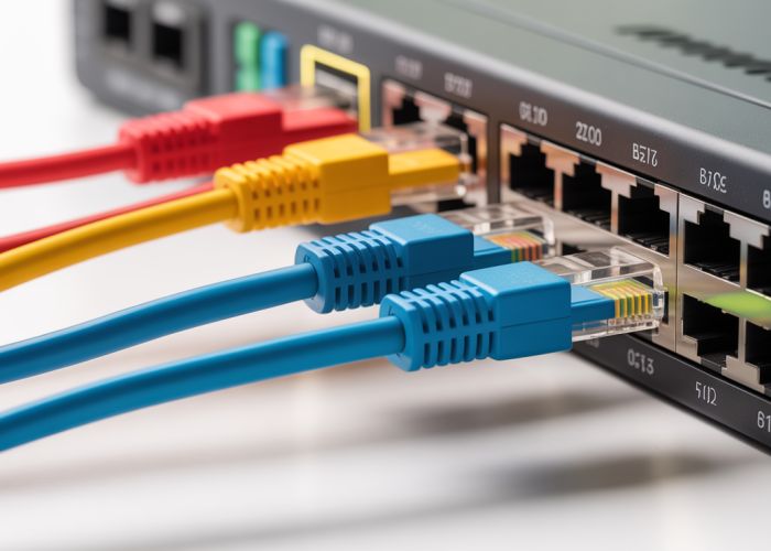MDI vs MDIX Ethernet cable comparison showing straight-through (MDI) and crossover (MDIX) wiring diagrams.