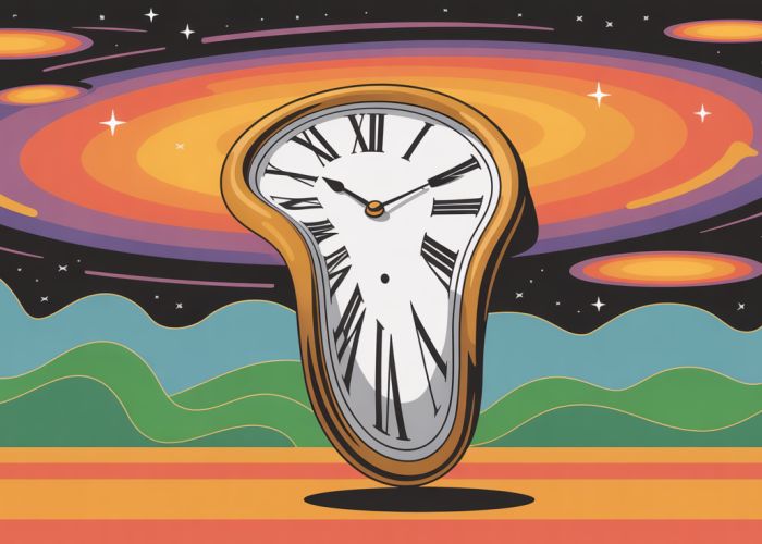 A surreal image of a melting clock, symbolizing the fluidity of time.