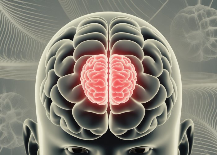 Illustration highlighting the pituitary gland and its connection to psychology.