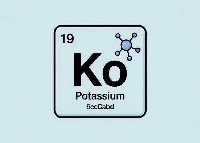 Potassium element on the periodic table, atomic number 19.