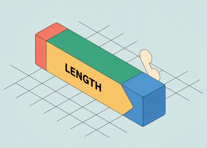3D rendering of a rectangular prism with the length dimension labeled.