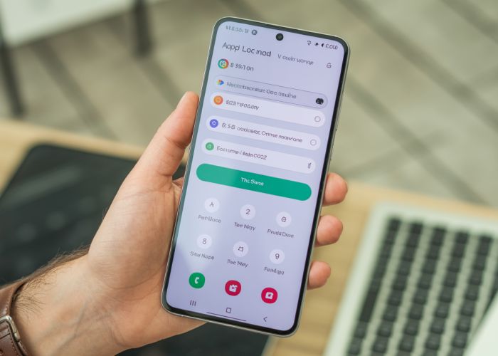 Samsung Galaxy phone displaying the App Lock feature for enhanced privacy and security.