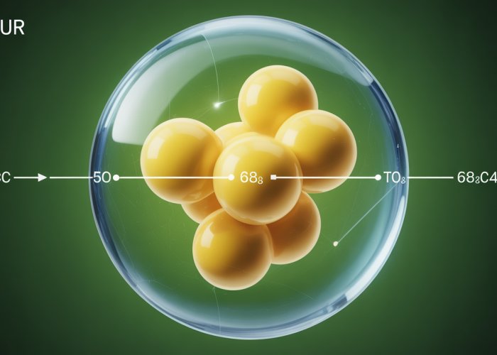 Sulfur atom diagram showing six valence electrons in the outer shell.