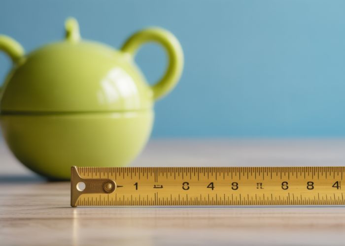 A 10-inch ruler next to a smartphone to illustrate size comparison.