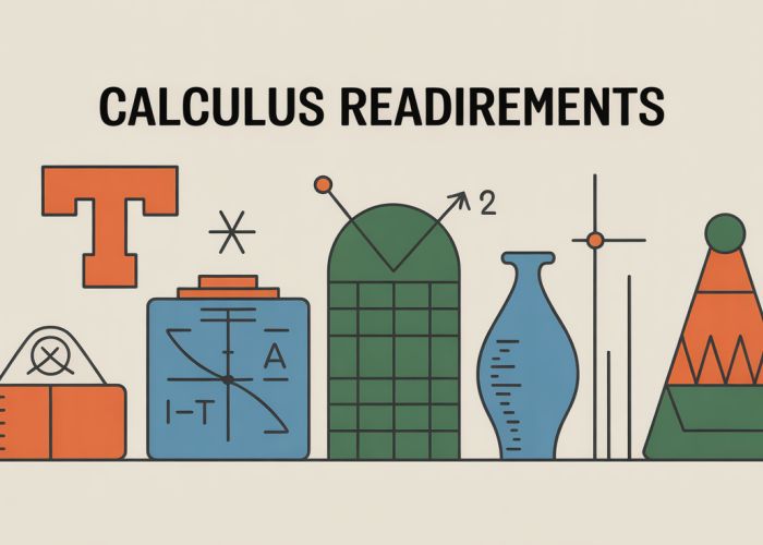 Students studying math problems and graphs to prepare for UT Austin Calculus Readiness.