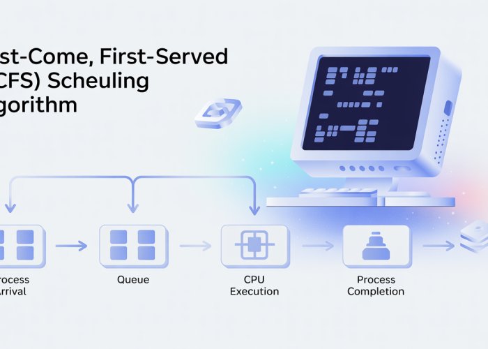 Diagram illustrating the First-Come, First-Served (FCFS) scheduling algorithm.