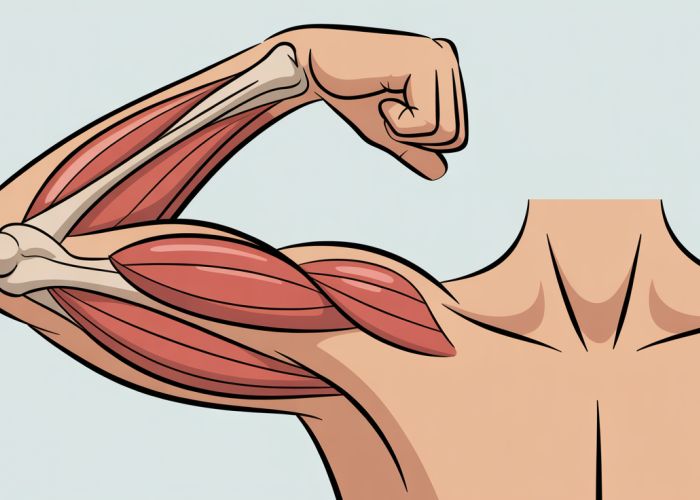 Illustration showing elbow flexion, demonstrating how the arm bends at the elbow joint.