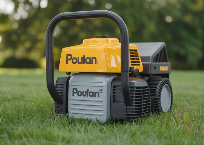 Poulan chainsaw with visible logo. Emphasizes the brand name for search engines.