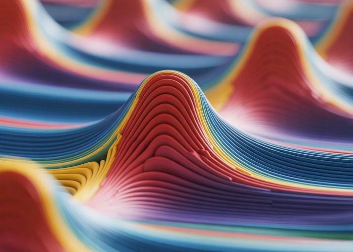 Abstract visualization of a material reaching its ABS Yield Stress point, showing permanent deformation.