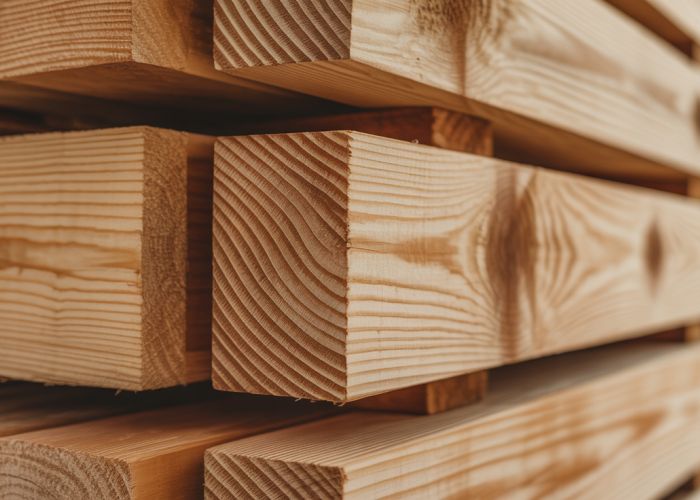Close-up of wood treated with ACQ wood preservative, showcasing its protective coating and visible wood grain.