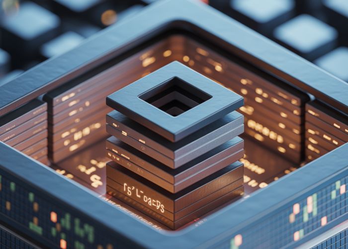 Abstract visualization of an S-Box in the AES encryption algorithm, representing its key role in data transformation and security.