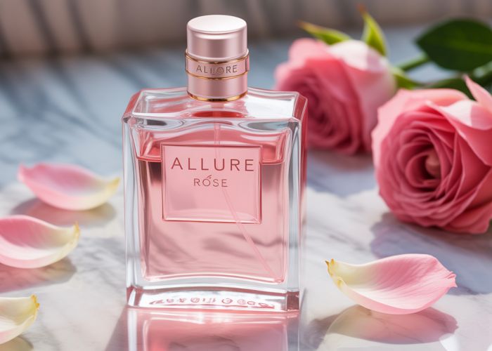 Allure Rose Perfume by Chanel, a delicate and feminine floral fragrance.