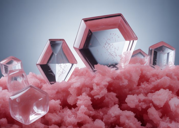 Close-up of ammonium nitrate crystals, showing their crystalline structure.