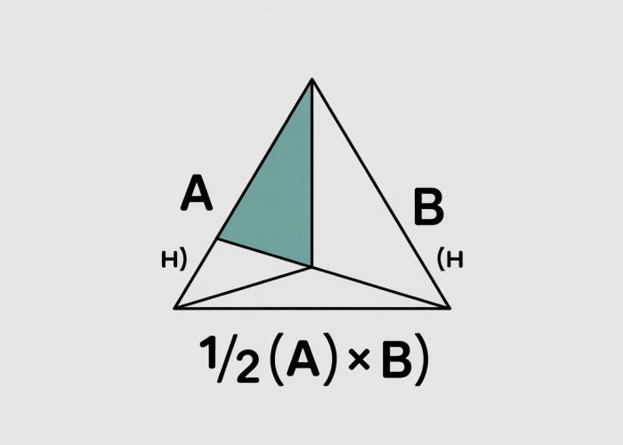 Illustration of triangle area calculation using vector cross product: 1/2 |a x b|