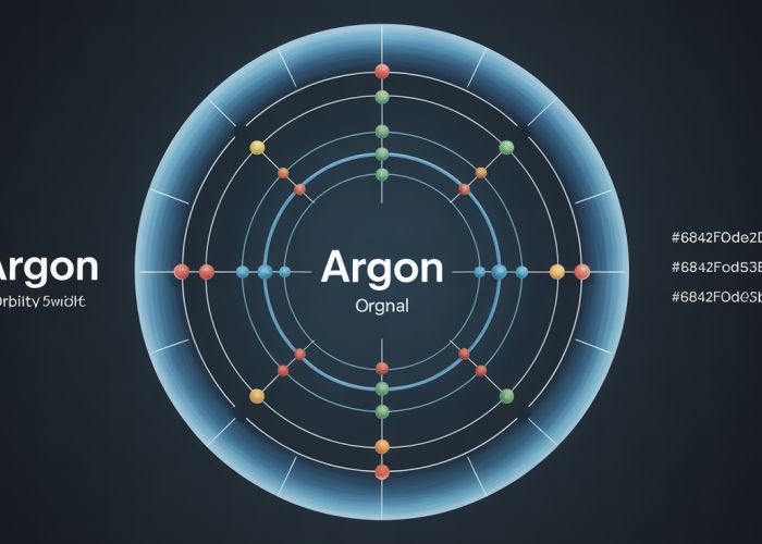 Argon Electron Shell Diagram showing filled valence shell