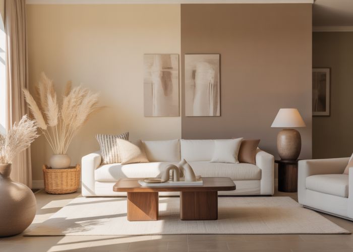 Beige and Taupe Living Room Color Scheme Comparison: Notice the subtle differences in undertones between the two neutrals.