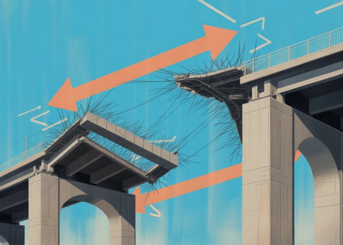 Diagram illustrating the breaking load formula with a bridge structure nearing its breaking point.