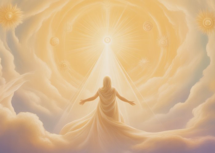 Illustration of a soul's journey toward divine light, representing Christian mysticism.
