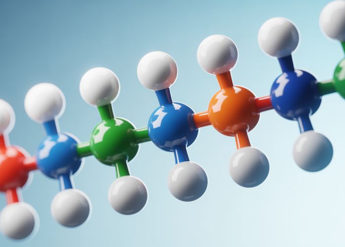 CO2 molecule model showing 180-degree bond angle