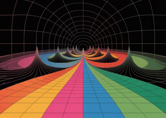 Abstract visualization of a complex plane showing paths converging on roots, representing a complex zero finder.