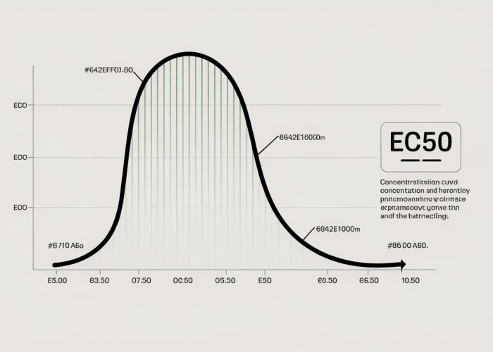 Concentration-response curve graph illustrating the relationship between drug concentration and effect, highlighting the EC50.