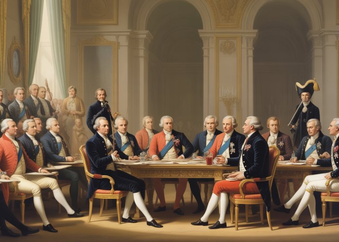 Painting depicting the Congress of Vienna, a pivotal event in establishing the Concert of Europe.