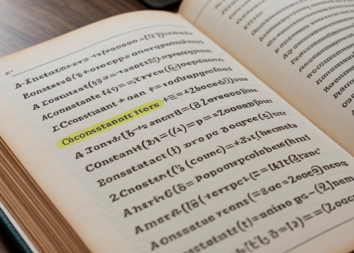 Math textbook illustration showing examples of constant terms in algebraic equations.