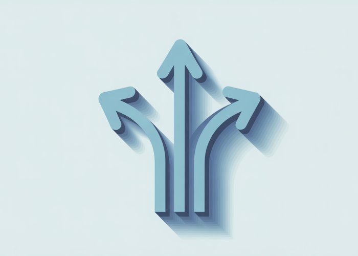 Decision-making symbol showing multiple branching paths, representing choices and options.