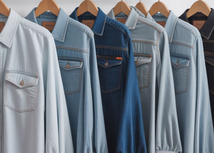 Denim weight chart comparing lightweight, mediumweight, and heavyweight denim, with examples of clothing made from each weight.