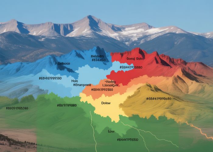 Denver weather map showing high and low atmospheric pressure systems in Colorado, with the Rocky Mountains in the background.