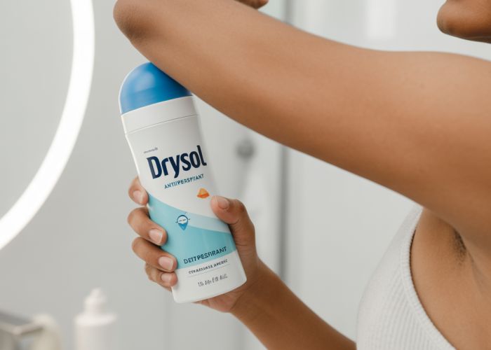 Applying Drysol antiperspirant for excessive sweating