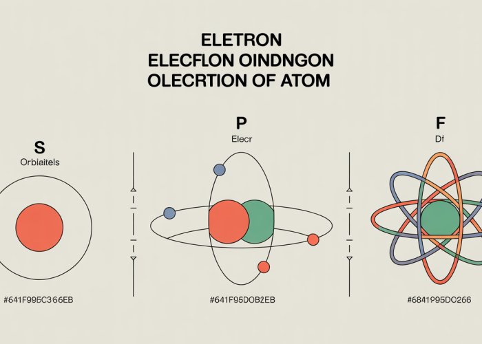 Infographic explaining energy sublevels (s, p, d, f) and their corresponding orbitals within an atom.