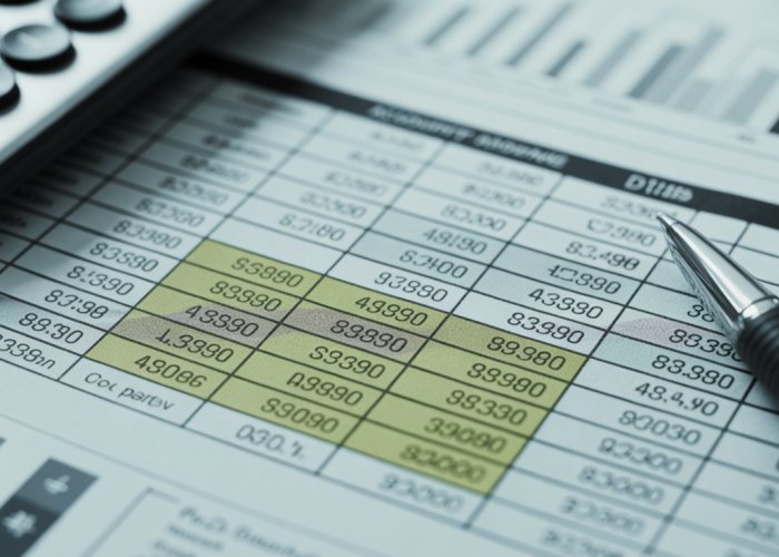Estimating Uncollectible Accounts: Spreadsheet with accounts receivable data and calculator.