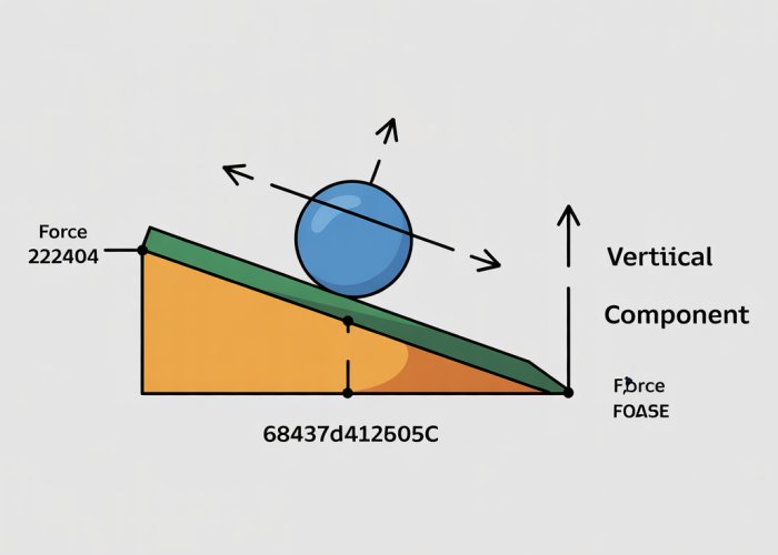 Diagram showing the resolution of gravity into components on an inclined plane.