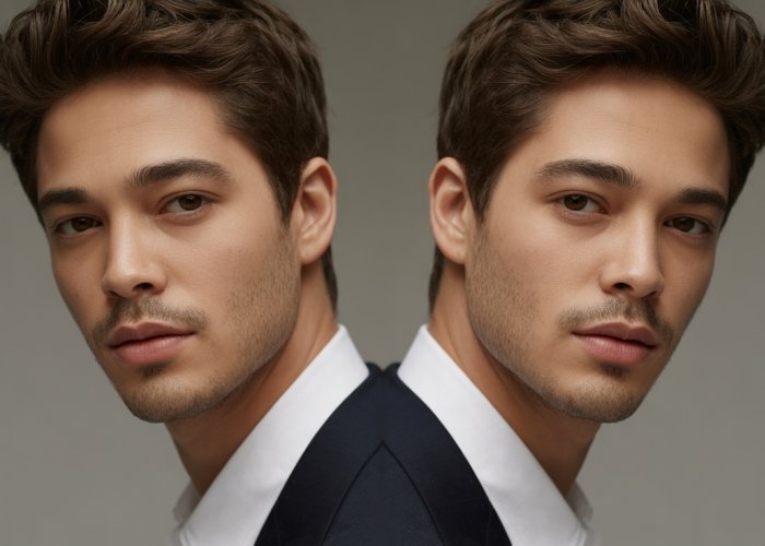 Symmetrical portrait of model Francisco Lachowski